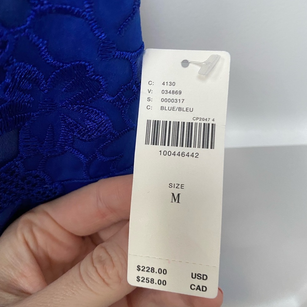 Anthropologie Sleeveless Sweetheart Lace Mini Royal Blue lace corset mini Dress - Picture 5 of 10